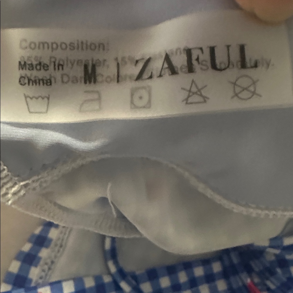Zaful Blue Gingham floral Bikini Set - Picture 2 of 8